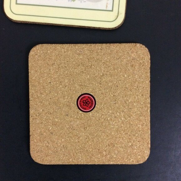 Pimpernel 6 Coasters Salad Days 9410 Cork Backed England with Box - Picture 6 of 7